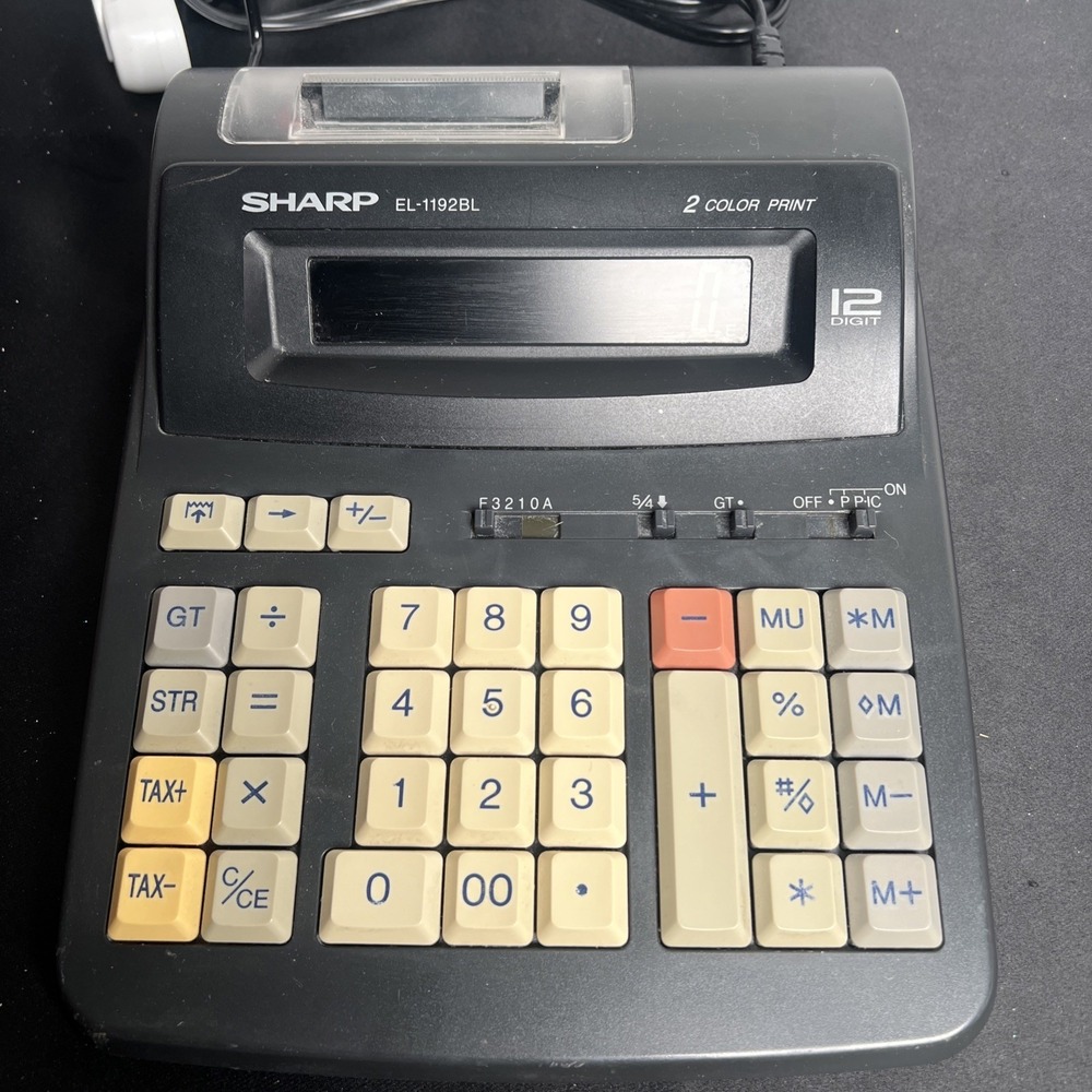 Sharp EL-1192BL Scientific Calculator 2 Color‎ Printing 12 Digit Adding Machine